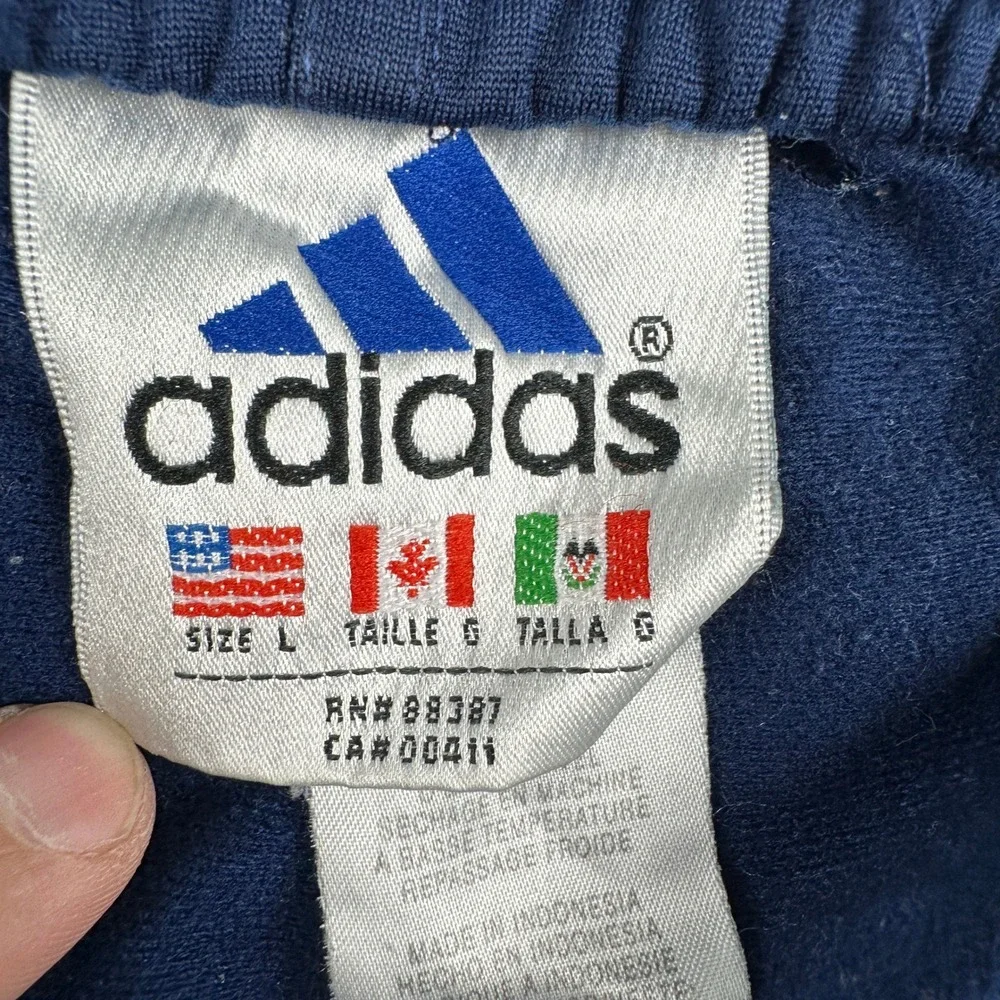 Adidas Track Pants Mens L‎ Navy Blue Snap Tear Away Adibreak Vintage 3-Stripe
